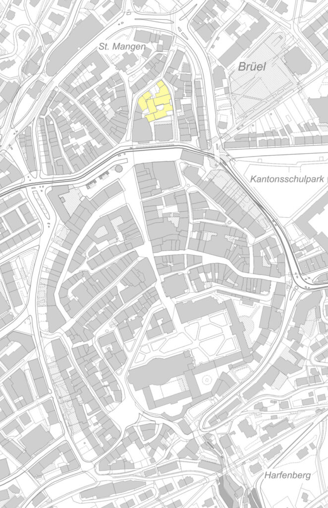 02_Stadtplan St_gelb Ehemaliges Kloster St. Katharinen in St. Gallen