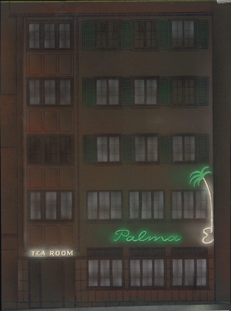 19480622 Fassade Ost Nachtansicht Ansicht Ost Palma